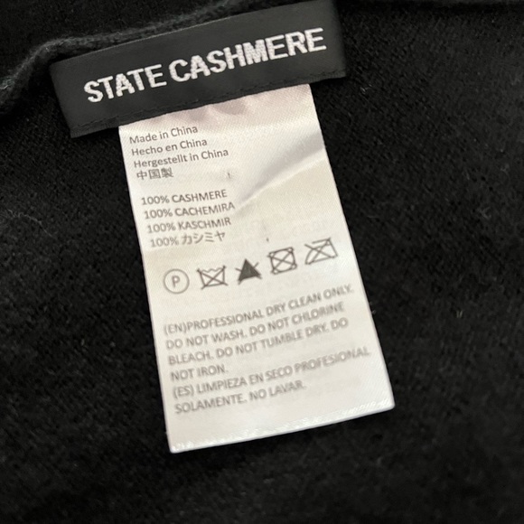 Black Cashmere Scarf 88” by 13” - Picture 6 of 6